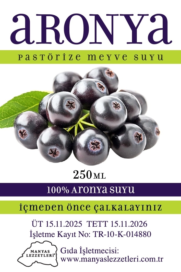 100% Aronya Meyve Suyu 250 ml