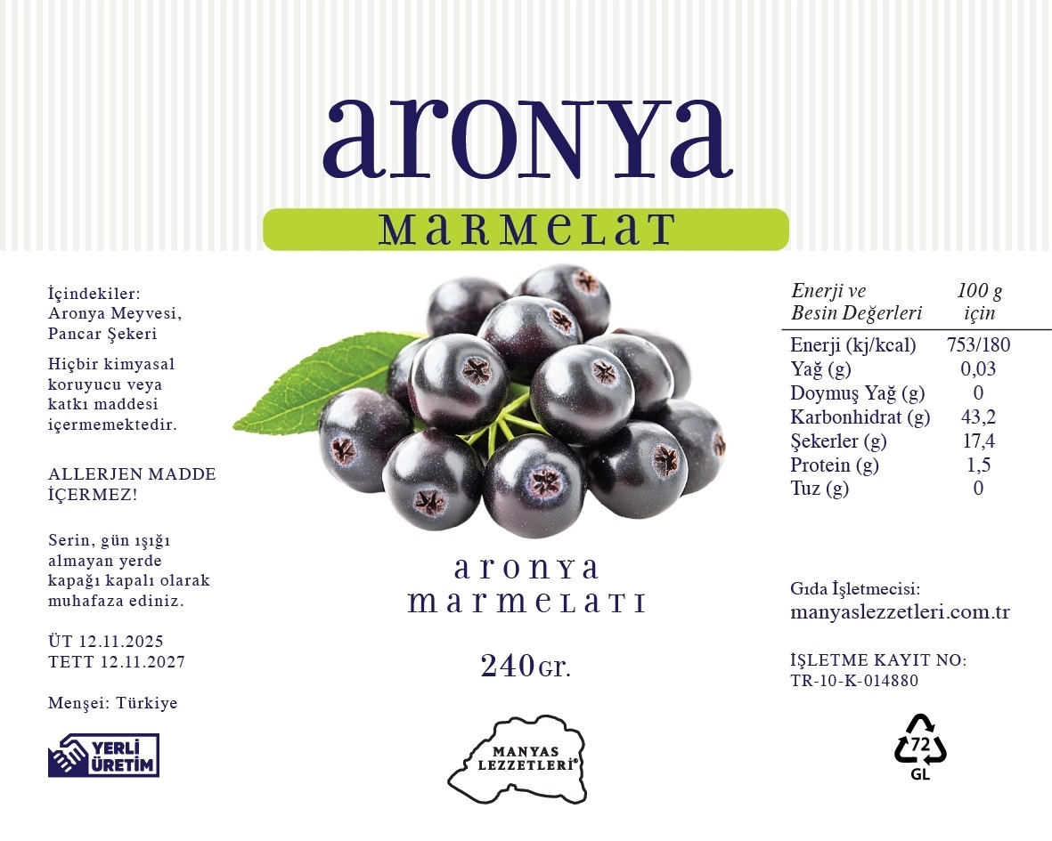 Aronya Marmelatı 240 Gr.