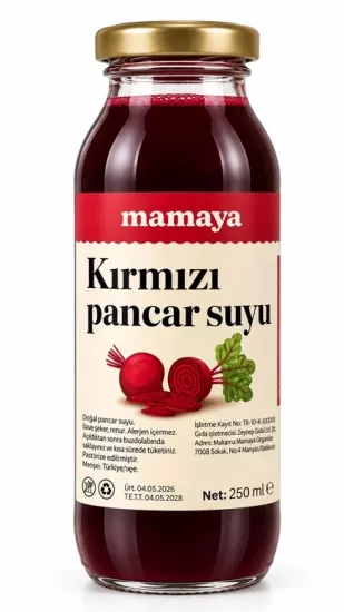 100% Kırmızı Pancar Suyu 250 Ml.